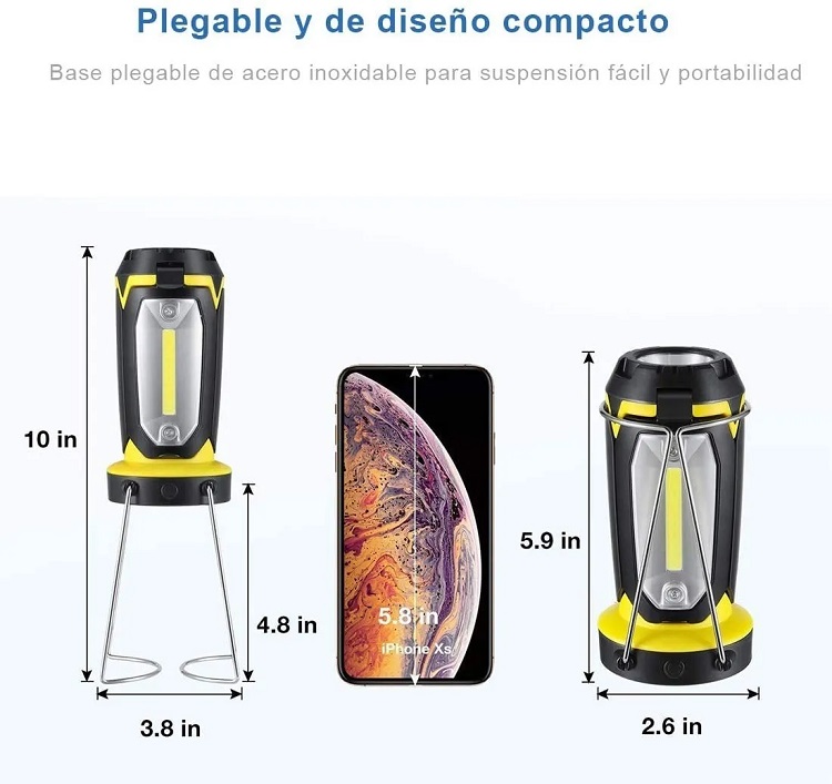 Luz De Camping De 300 Lm Lampara Para Acampar Recargable Usb
