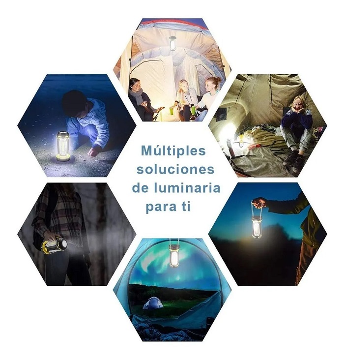 Luz De Camping De 300 Lm Lampara Para Acampar Recargable Usb