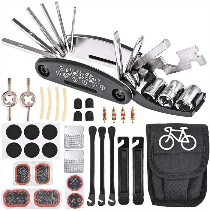 Multifuncional Kit 16 en 1 Herramienta De Reparación Bicicleta