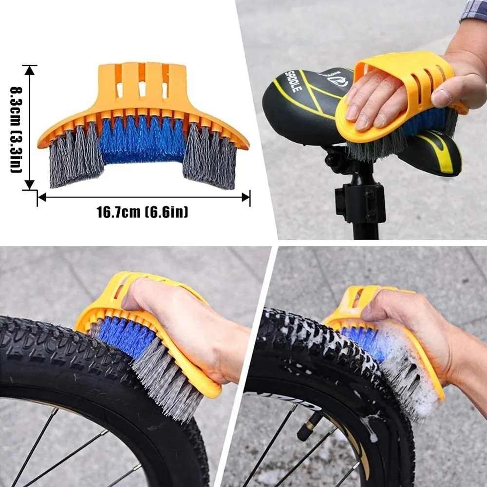 Kit de Limpieza de Cadena de Bicicleta, 4 Cepillos depuradores de Limpieza  Para Bicicletas, Kit De Cepillo Limpiador Cadena Para Bicicleta Y Moto