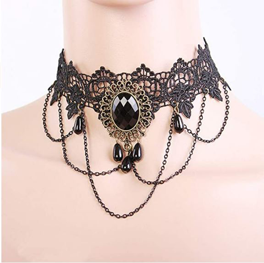  Set 7 Gargantillas Collar Estilo gótico encaje, gargantilla choker