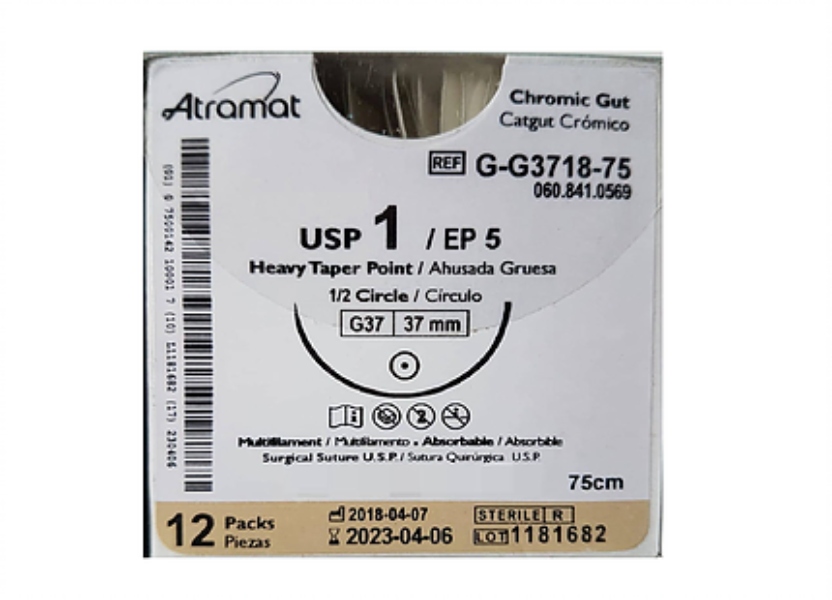 Sutura atramat catgut 1-0