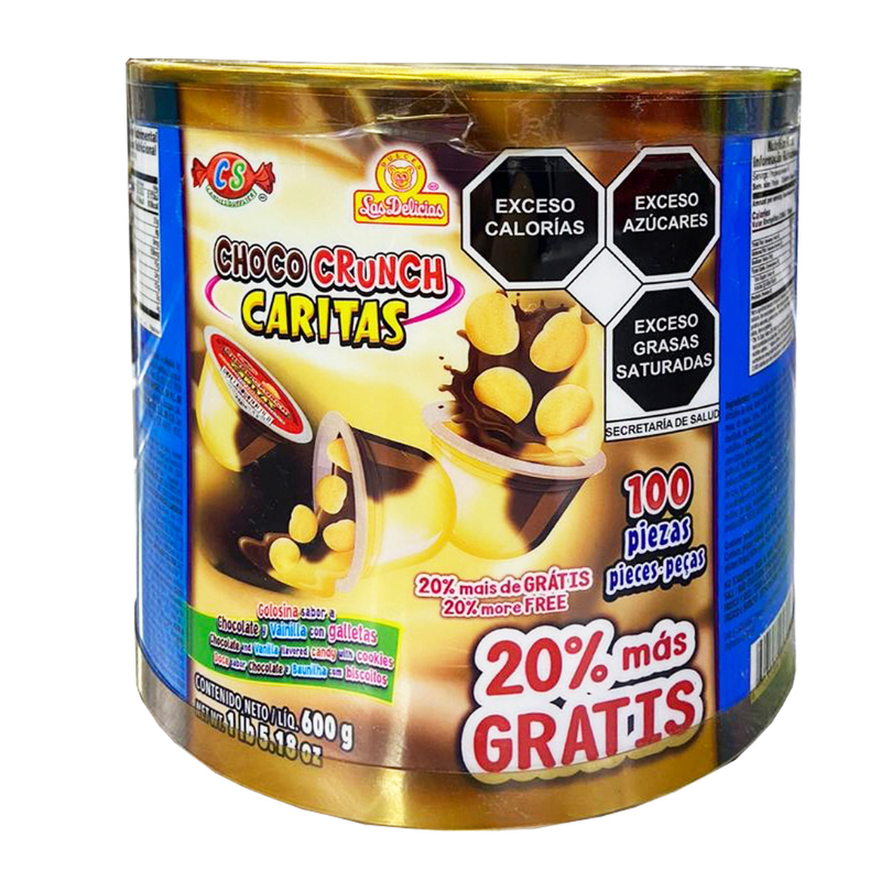 Chocolate Crunch Caritas 100 piezas