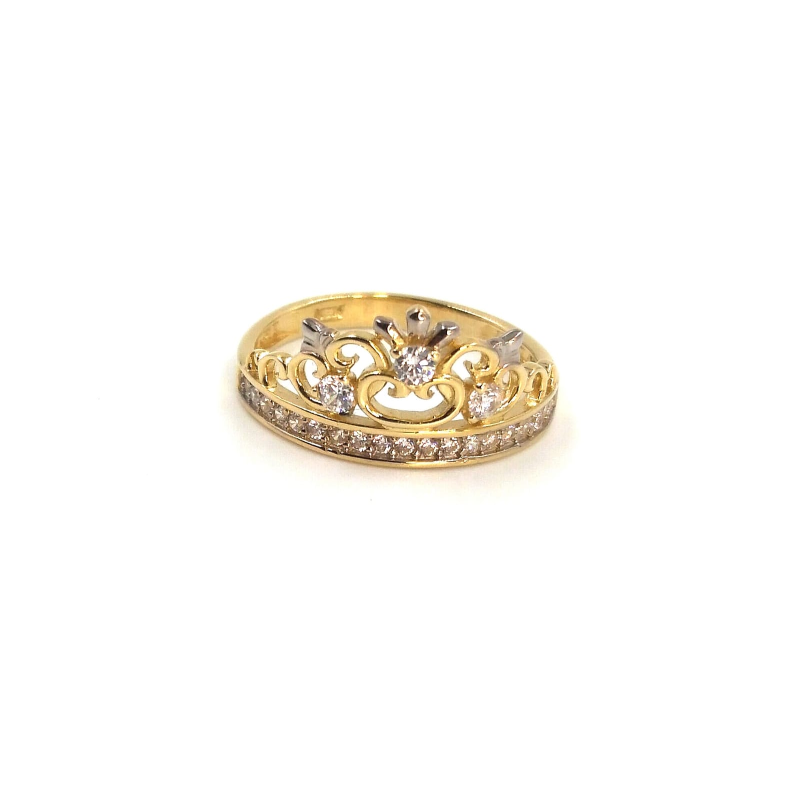 Anillo Corona Brillante Zirconia Oro 10k BIJOUX MARQUISE
