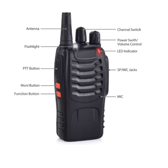 2 radios  UHF  Walkie Talkie con accesorios 
