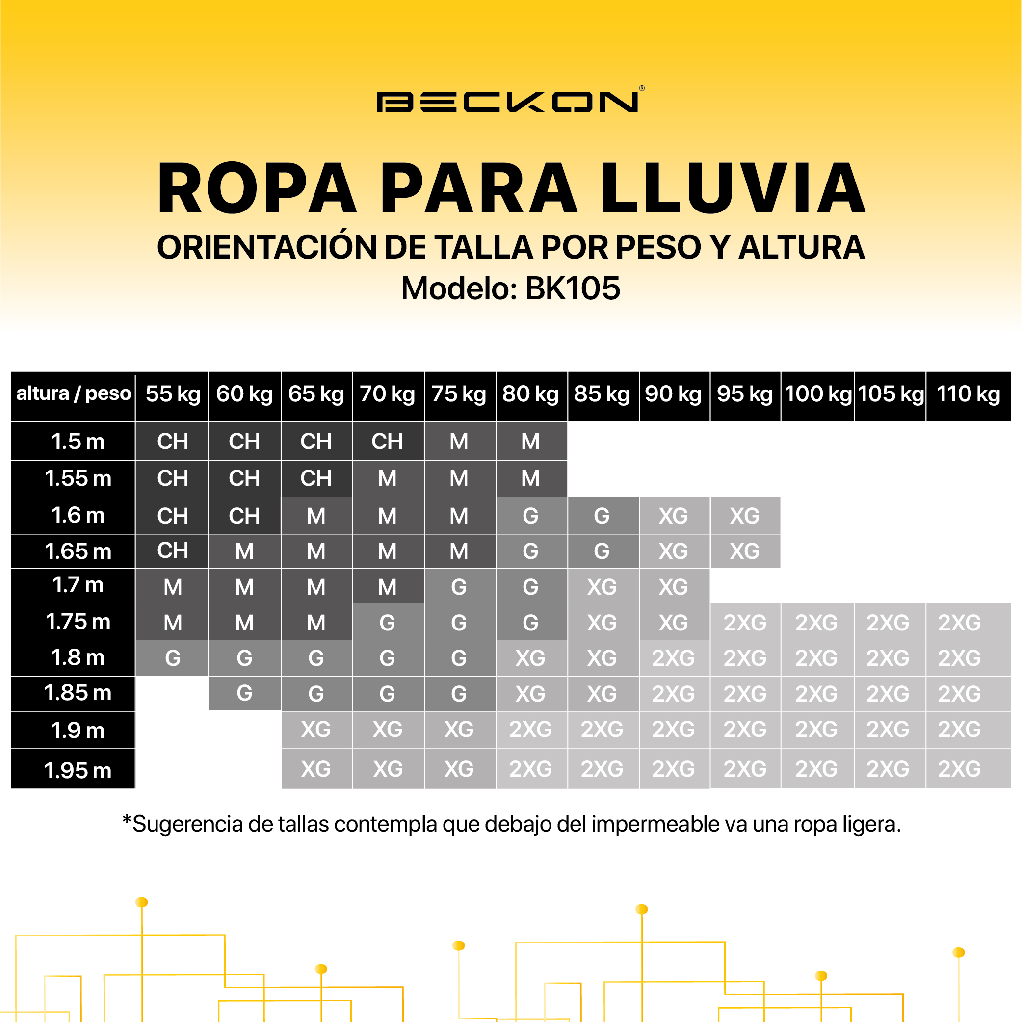 Impermeable para lluvia Motociclista Seguridad Industrial Beckon BK105 Reflejante Para Uso Rudo Doble Refuerzo En Entrepierna.