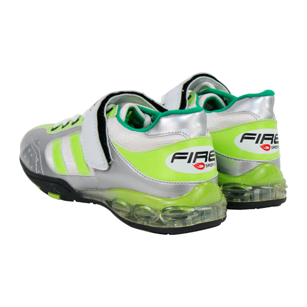 Par de Zapatillas de Halterofilia Fire Sports Levantamiento Pesas Entrenamiento Importadas Verde/Plata