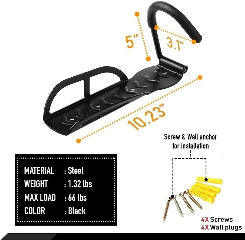 Kit Con 2 Soportes Gancho Para Colgar Bicicletas En La Pared