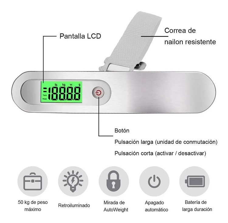 Báscula Electrónica Para Equipaje De Mano De Menos De 50 Kg