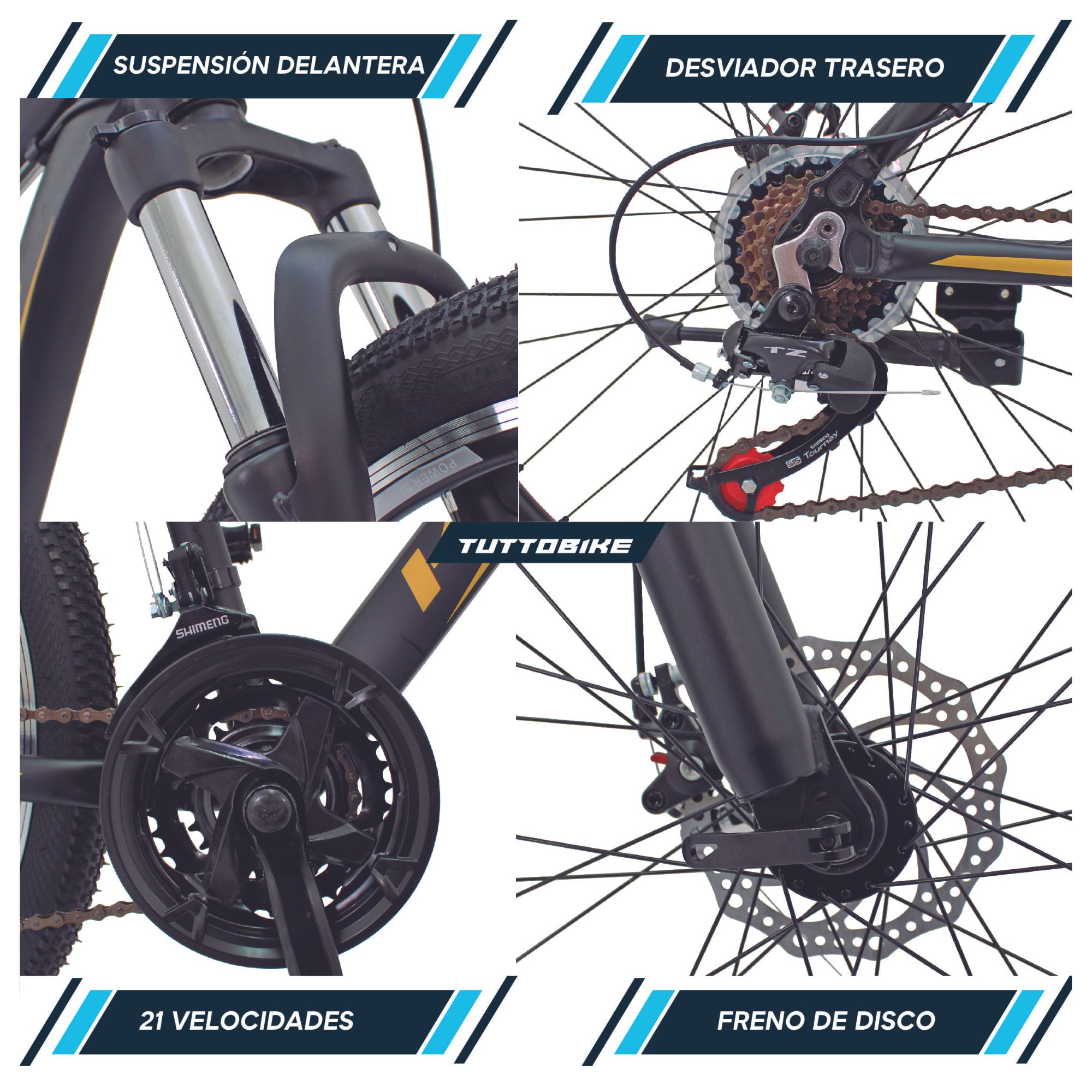 Bicicleta Montaña Rodada 26 21 Velocidades Kugel Everest Dorado