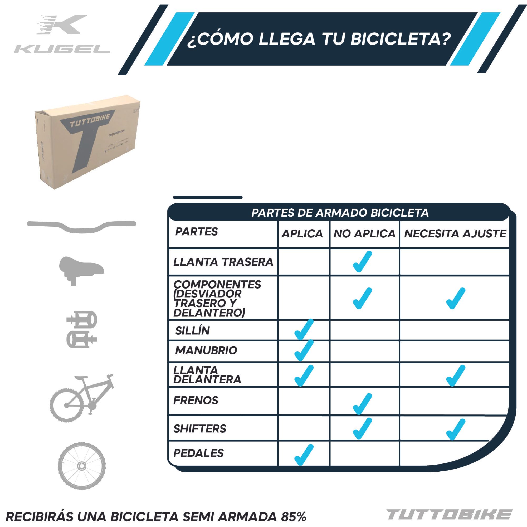 Bicicleta Montaña Rodada 26 21 Velocidades Kugel Everest Dorado