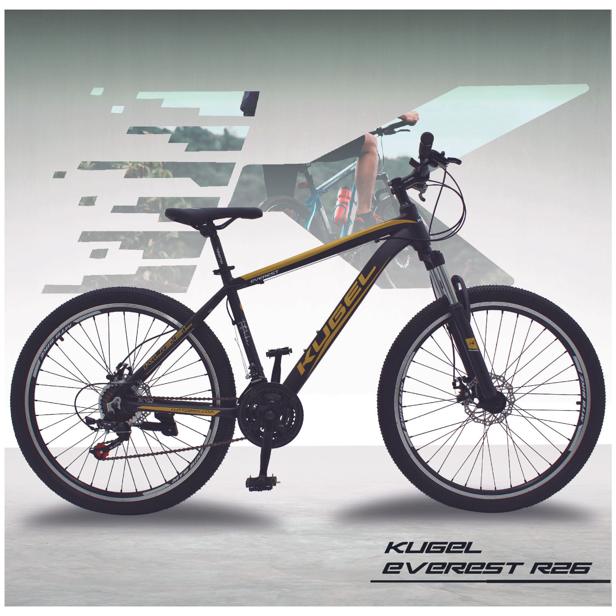 Bicicleta Montaña Rodada 26 21 Velocidades Kugel Everest Dorado