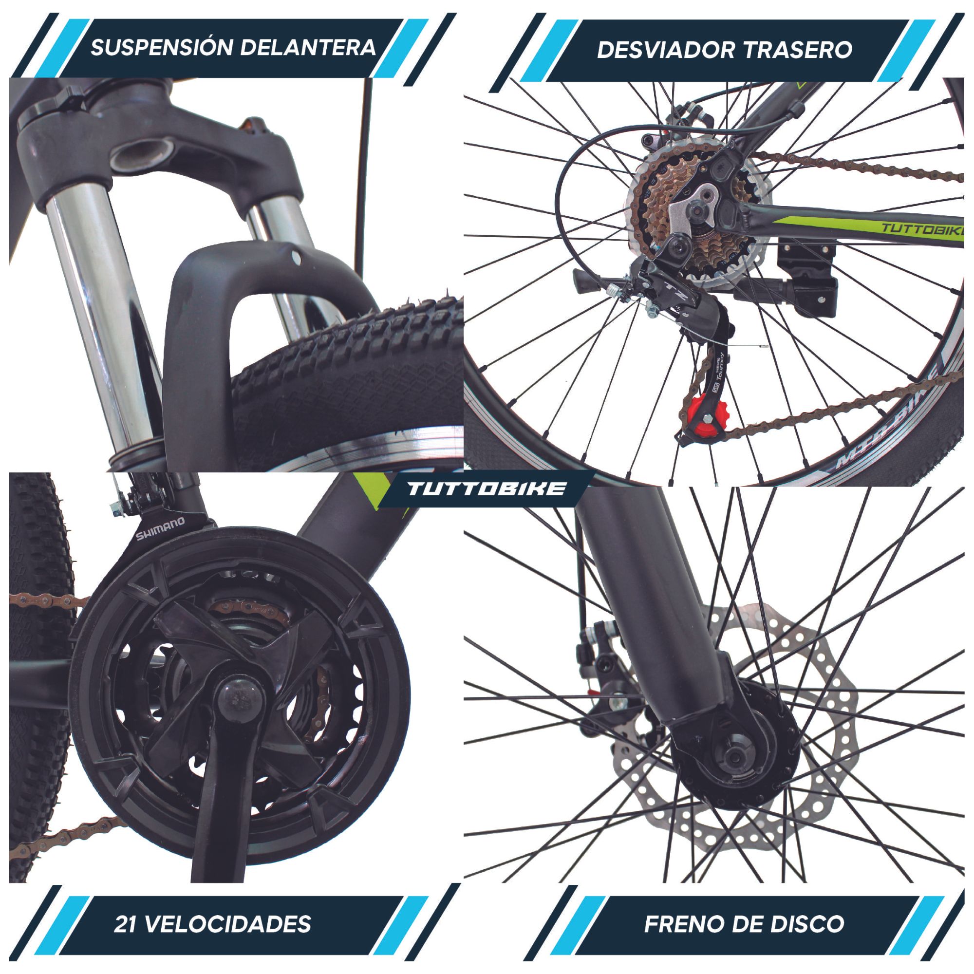 Bicicleta Montaña Rodada 26 21 Velocidades Kugel Everest Verde