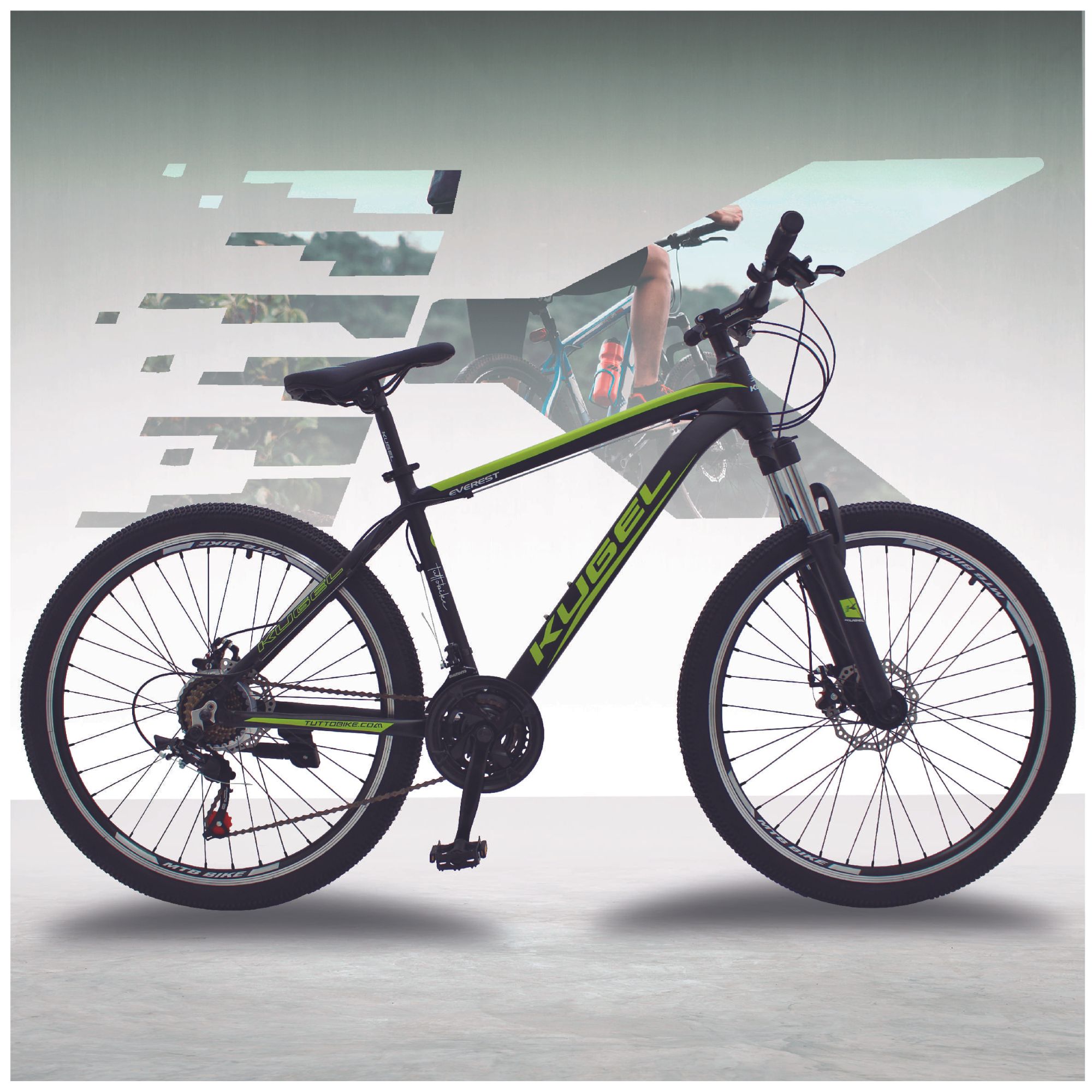 Bicicleta Montaña Rodada 26 21 Velocidades Kugel Everest Verde