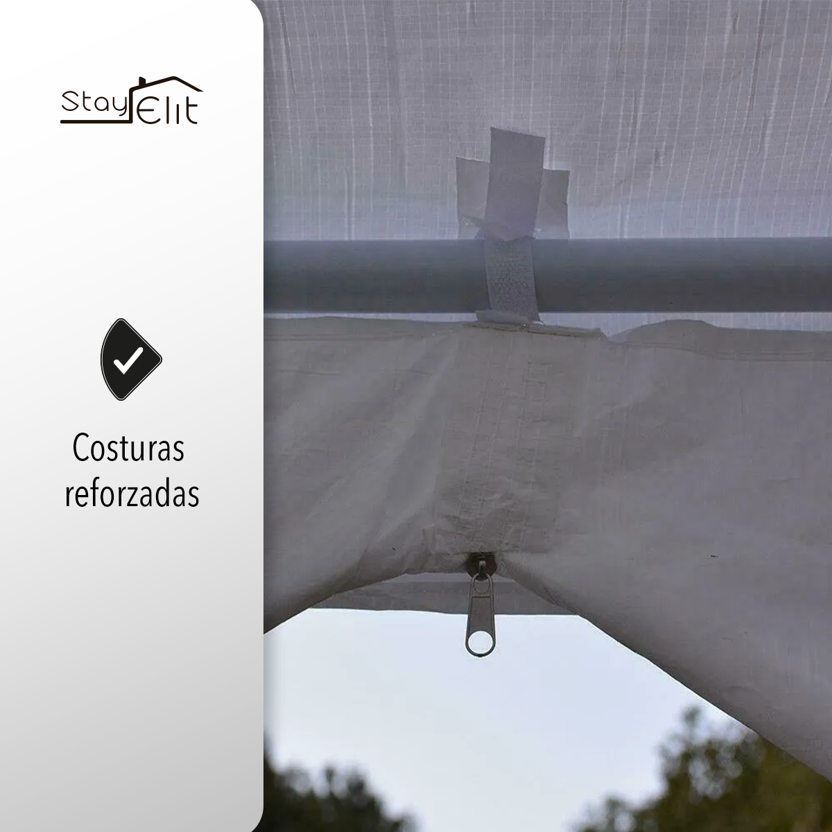 CARPA TOLDO CON PAREDES 6X3 COLOR BLANCO STAY ELITE