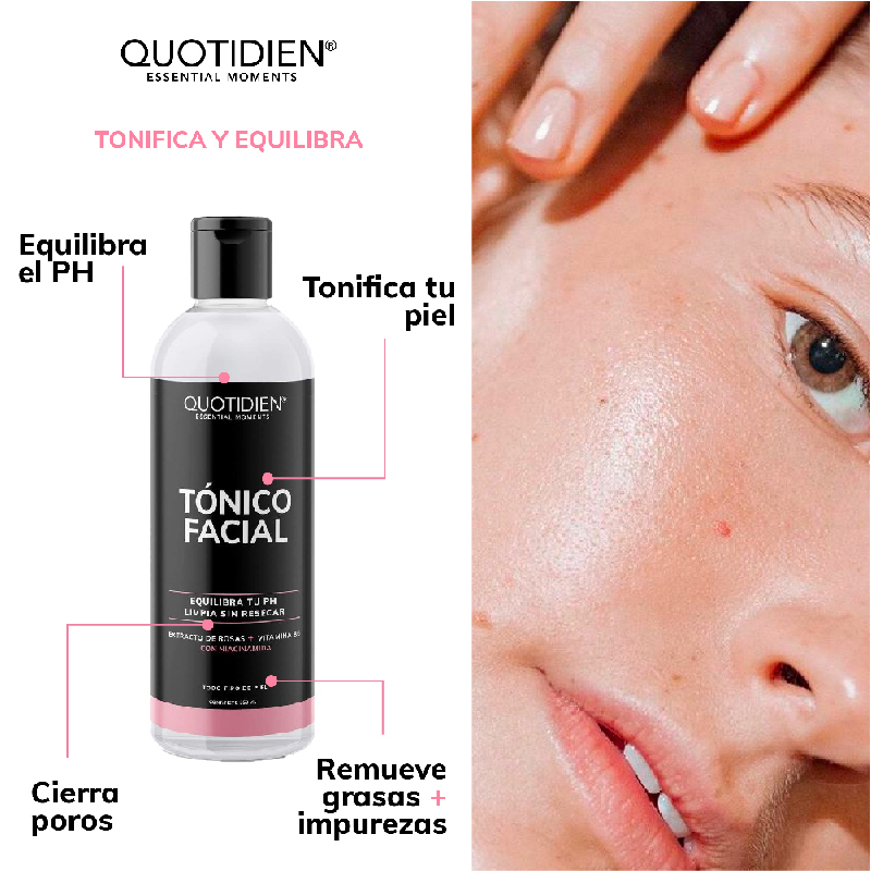 Kit Limpiador + Tónico + Serum Vitamina C + Suero Acido Hialuronico + Gel Contorno de Ojos Skin Care Facial Quotidien