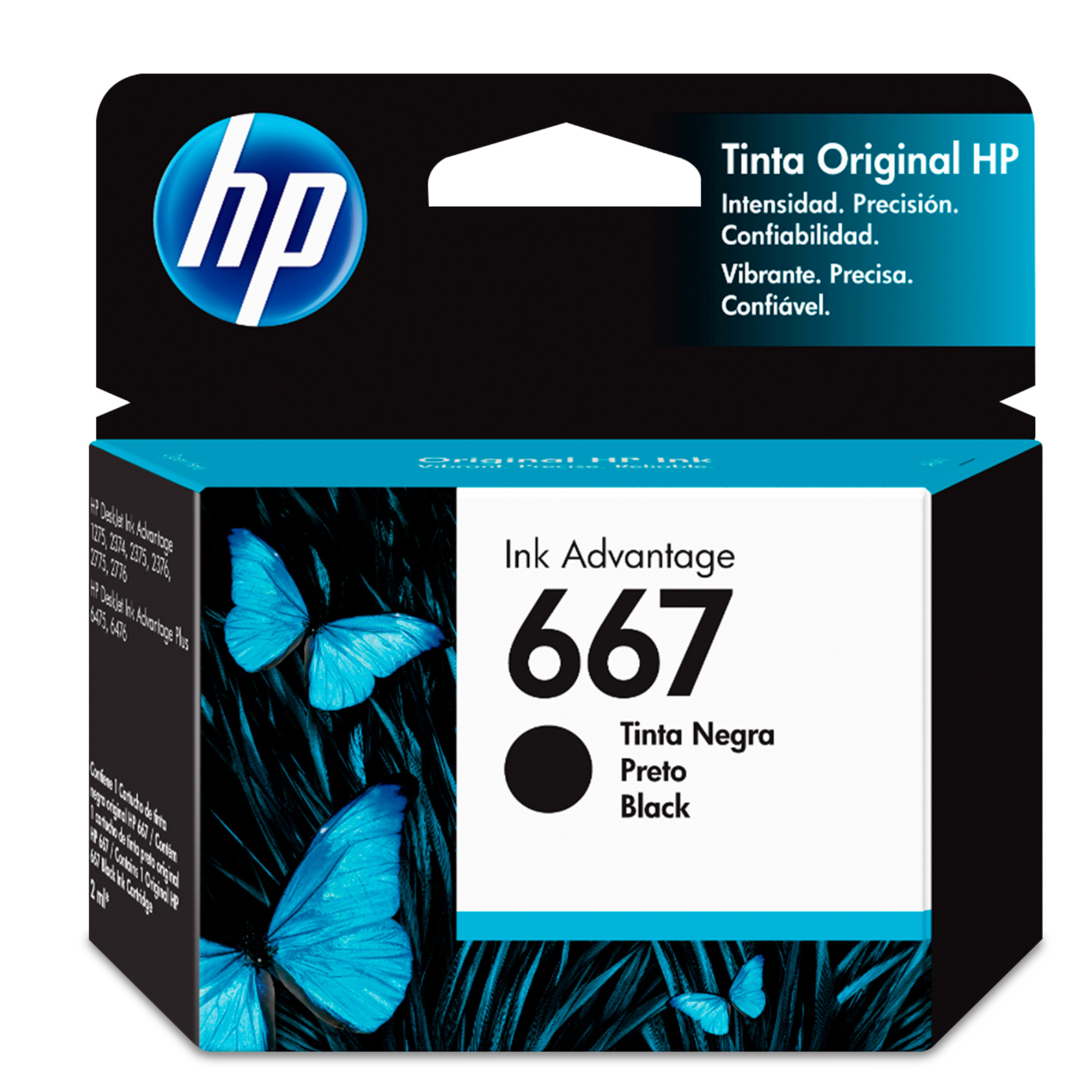 Cartucho de Tinta Hp 667 Negra Original (3Ym79Al)