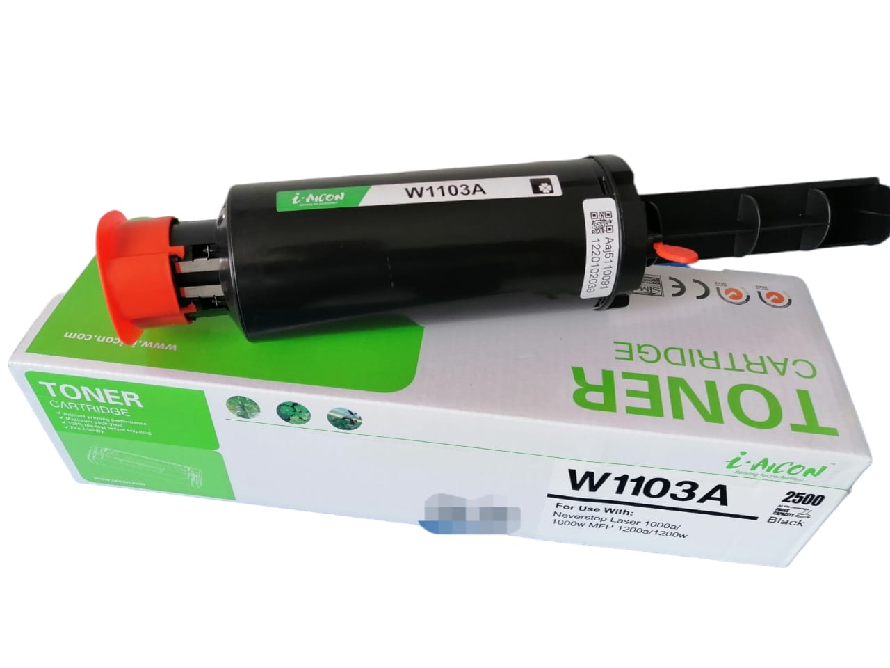 Cartucho tóner W1103 A (103 A) compatible genérico nuevo para uso en HP Never Stop 1000 a, 1000 w, 1200 a, 1200 w. w 1103 a.