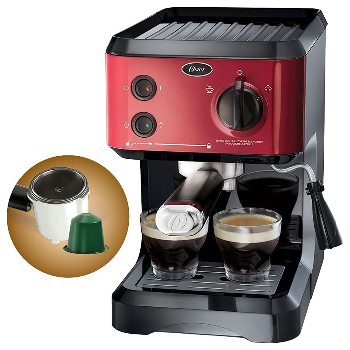 Cafetera Para Espresso y Cappuccino Oster BVSTECMP65R-013 WT