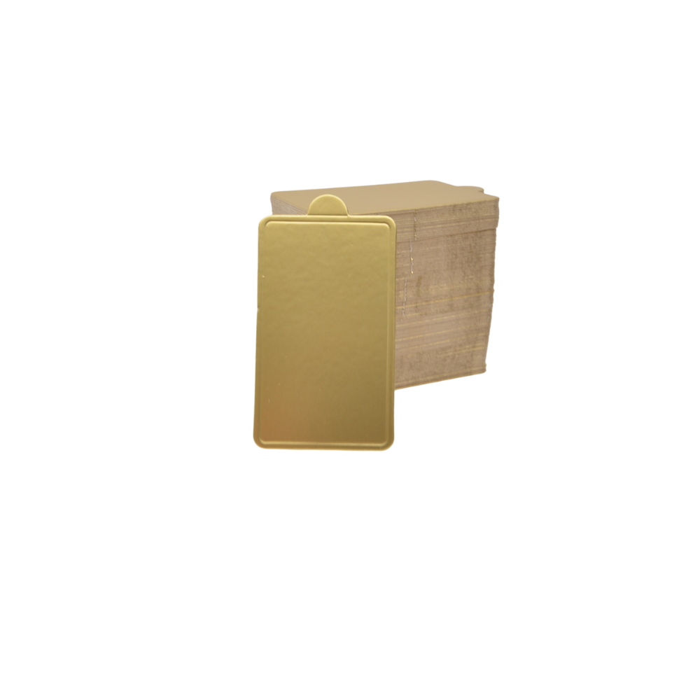 Bases Doradas Para Mini Postre - Rectangular, 100 Piezas 9cm