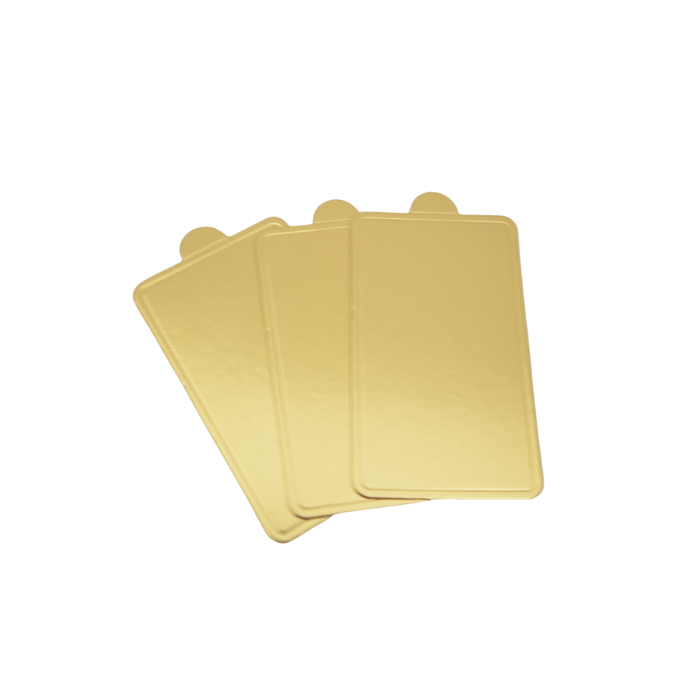Bases Doradas Para Mini Postre - Rectangular, 100 Piezas 9cm