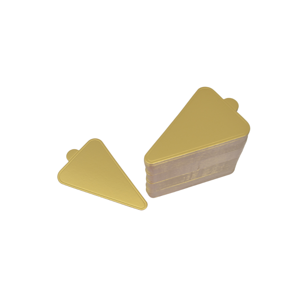 Bases Doradas Para Mini Postre - Triangular, 100 Piezas 9cm
