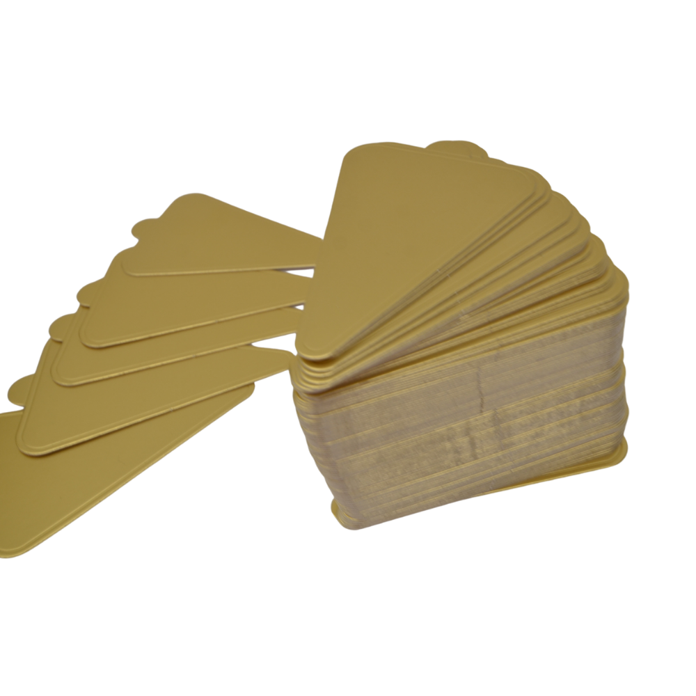 Bases Doradas Para Mini Postre - Triangular, 100 Piezas 9cm