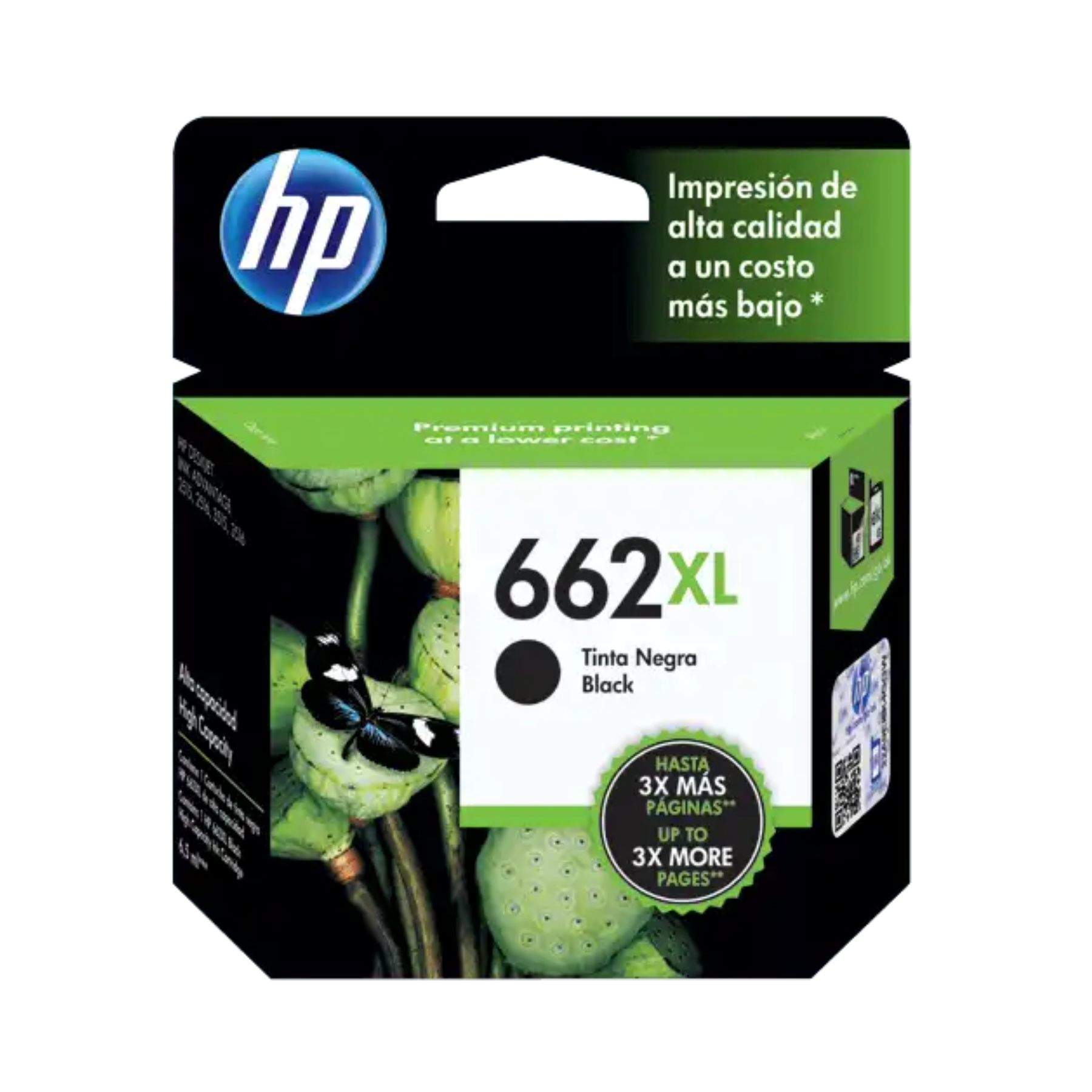 Cartucho HP Num 662XL Negro alto rendimiento 6.5ML CZ105AL
