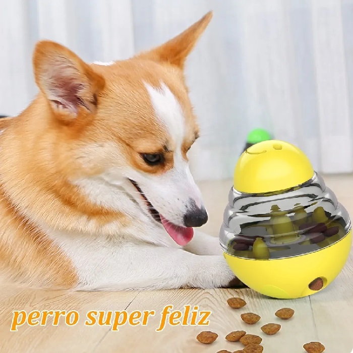 Dispensador De Comida Interactivo Para Perros, Amarillo