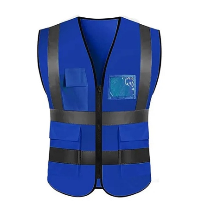 Chaleco De Seguridad Reflectante De Alta Visibilidad Azul