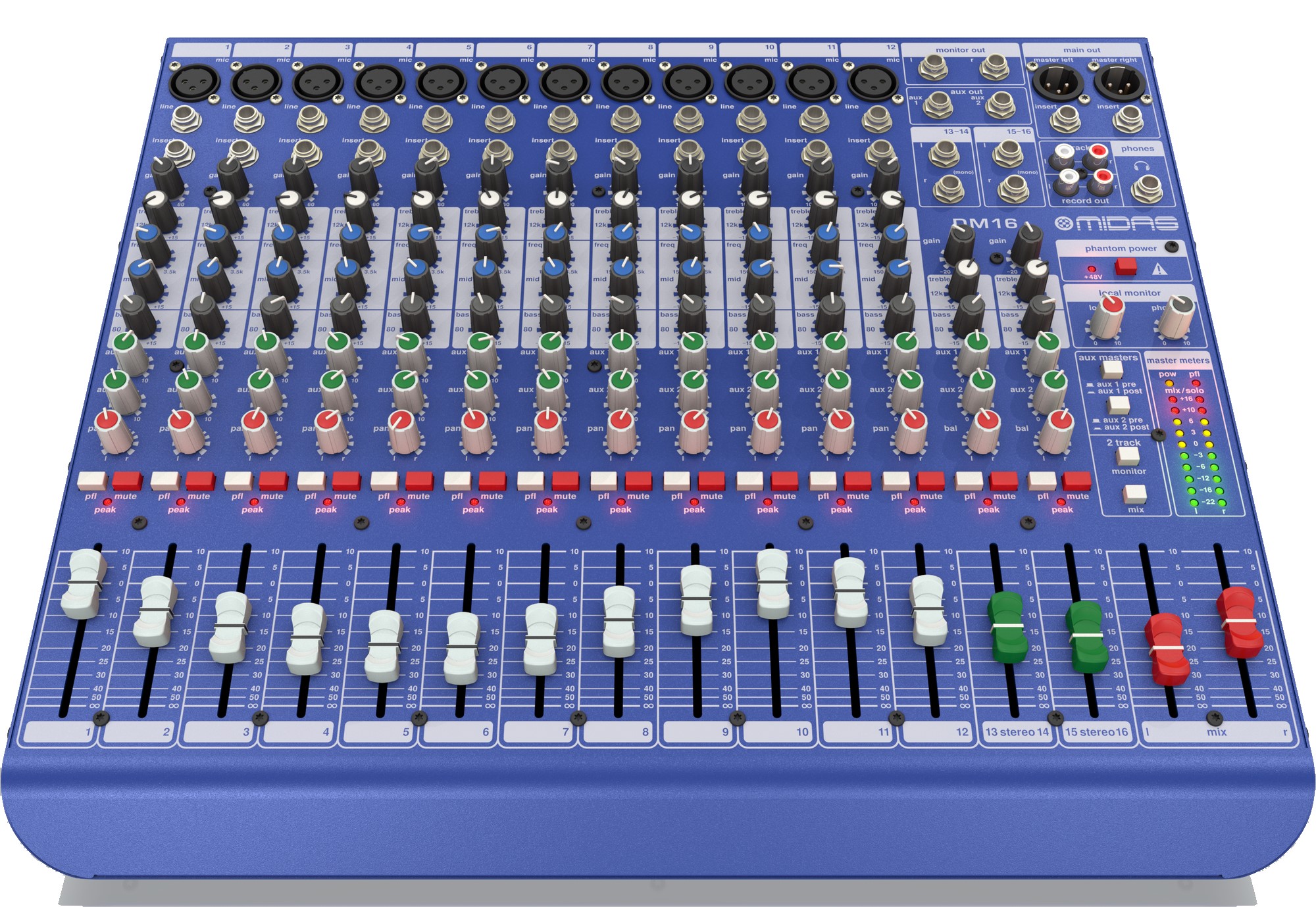 Mezcladora Análoga de 16 Canales Midas DM16