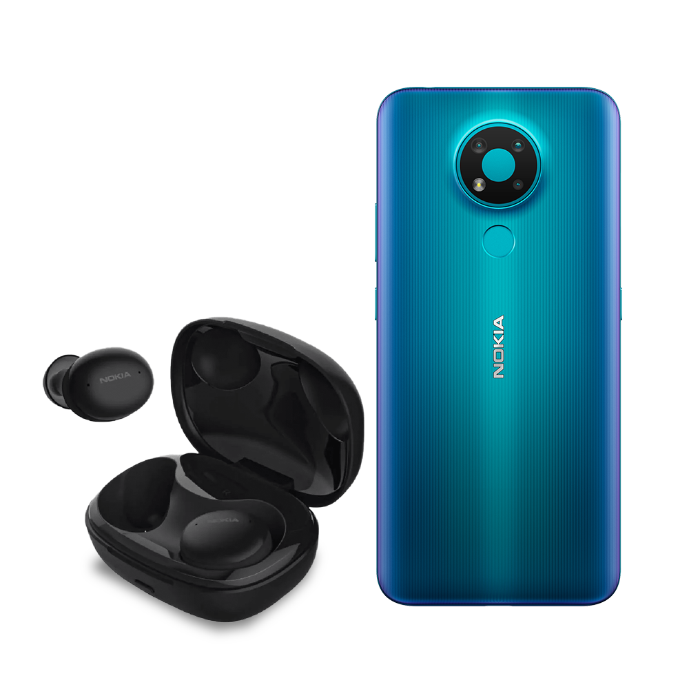 Azul Nokia 3.4 3/64GB Azul+ Audífonos Nokia Comfort Earbuds+ Negro