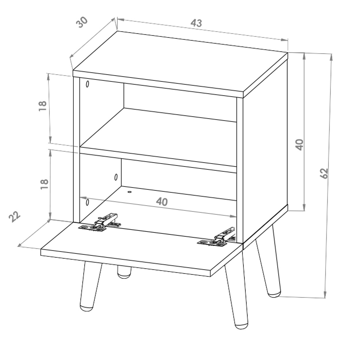 Par de Buros Monaco Chocolate