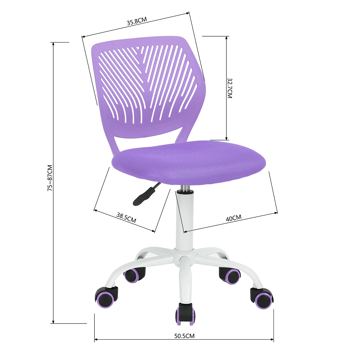 SILLA DE OFICINA CARNATION PP H0038 DISEÑO MODERNO MORADA ENDY6