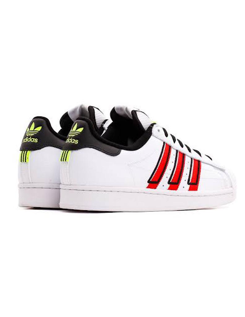 TENIS ADIDAS SUPERSTAR BLANCO CON LINEAS ROJAS (GX6026)