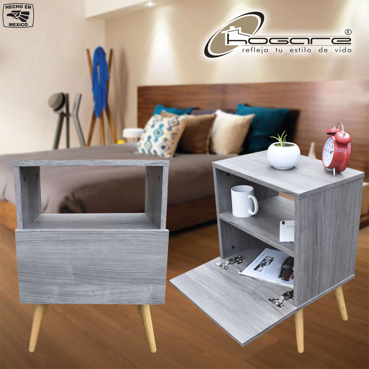 Par de Buros Monaco Gris