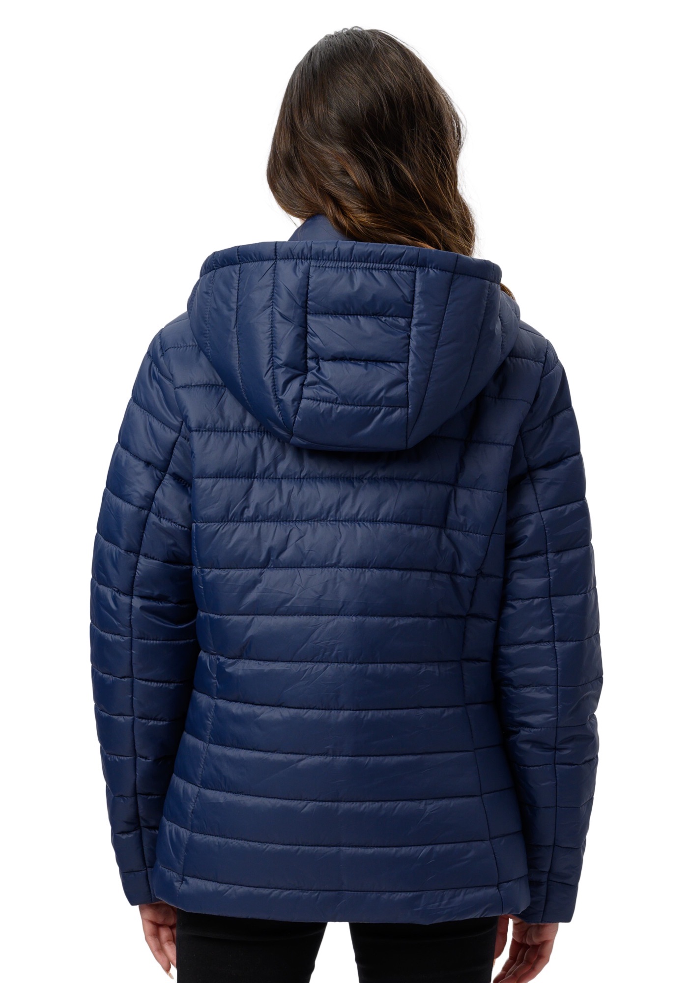 Chamarra Capitonada Con Capucha Para Mujer Color Azul - R/R