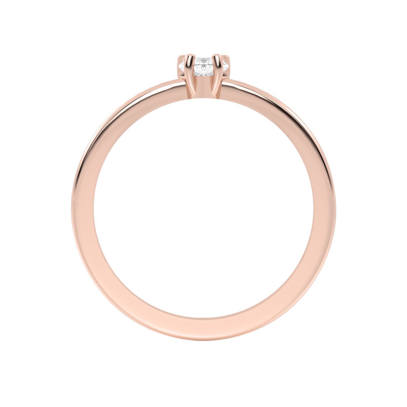 ANILLO DE PROMESA ORO ROSA 14K CORAZON TAINY ABBA JOYAS