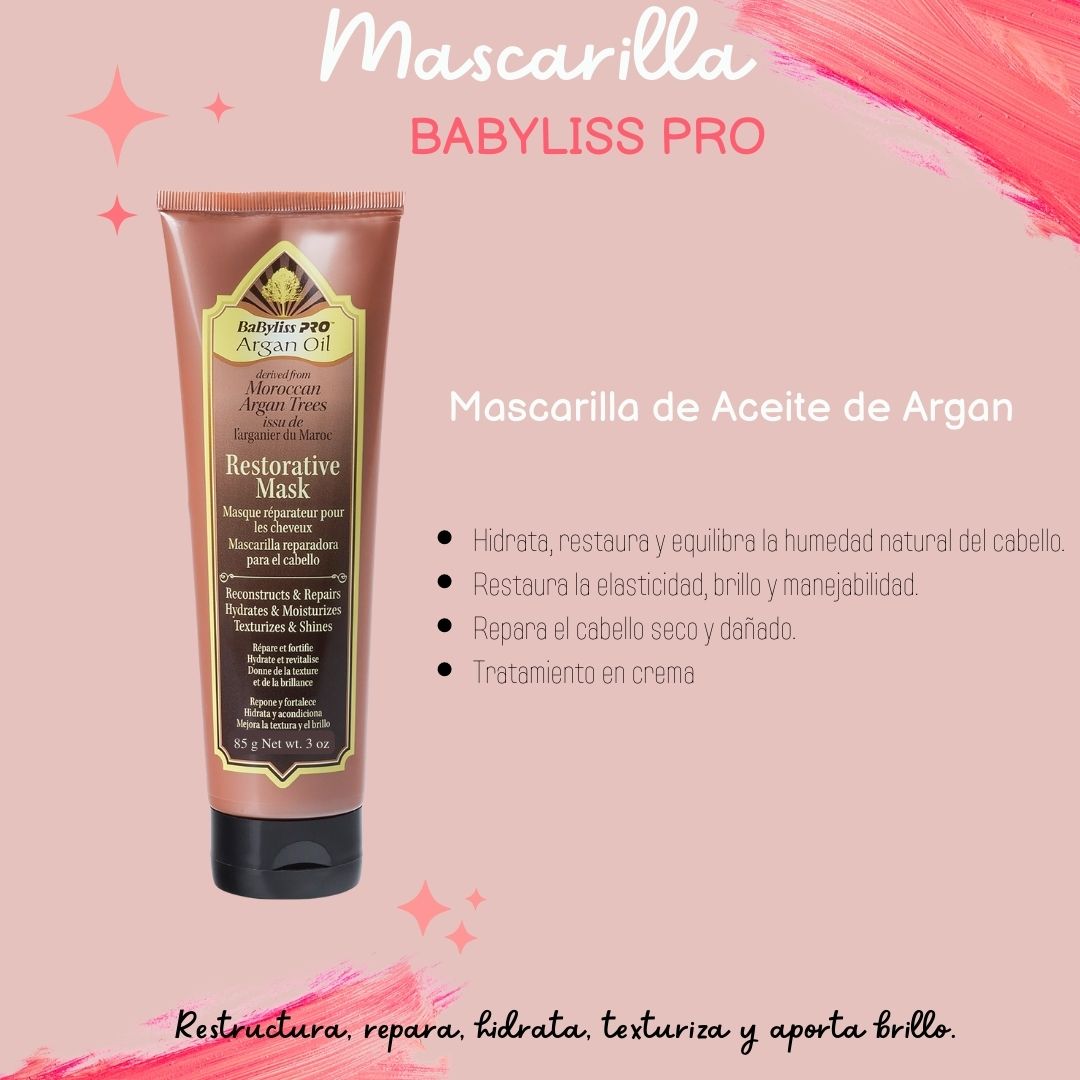 Mascarilla Reparadora Para Cabello BaByliss Pro Argan Oil 85g 