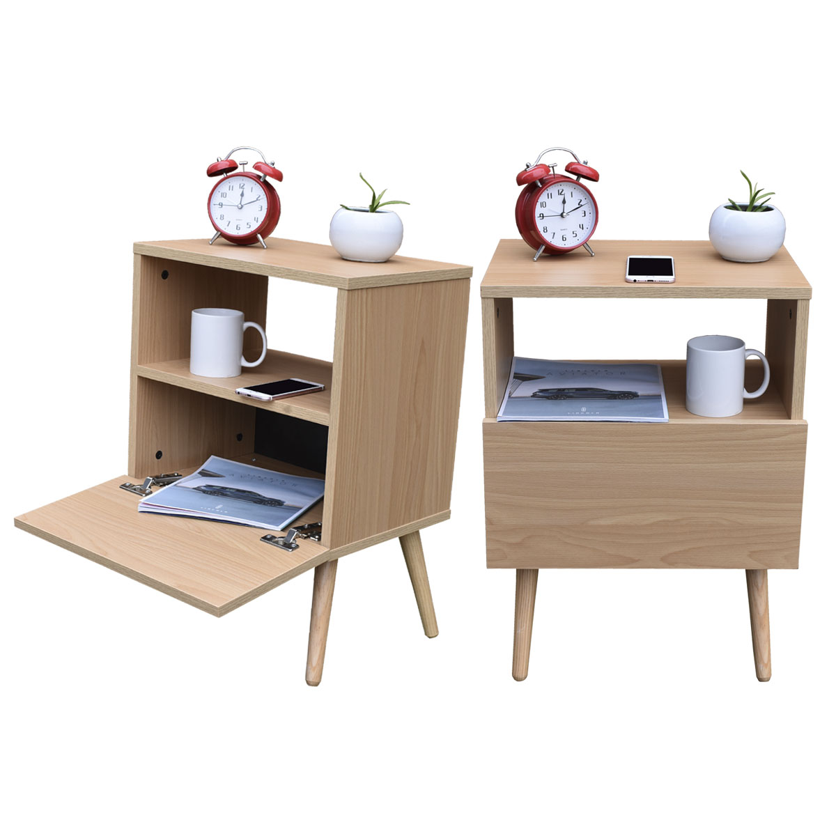 Par de Buros Monaco Roble