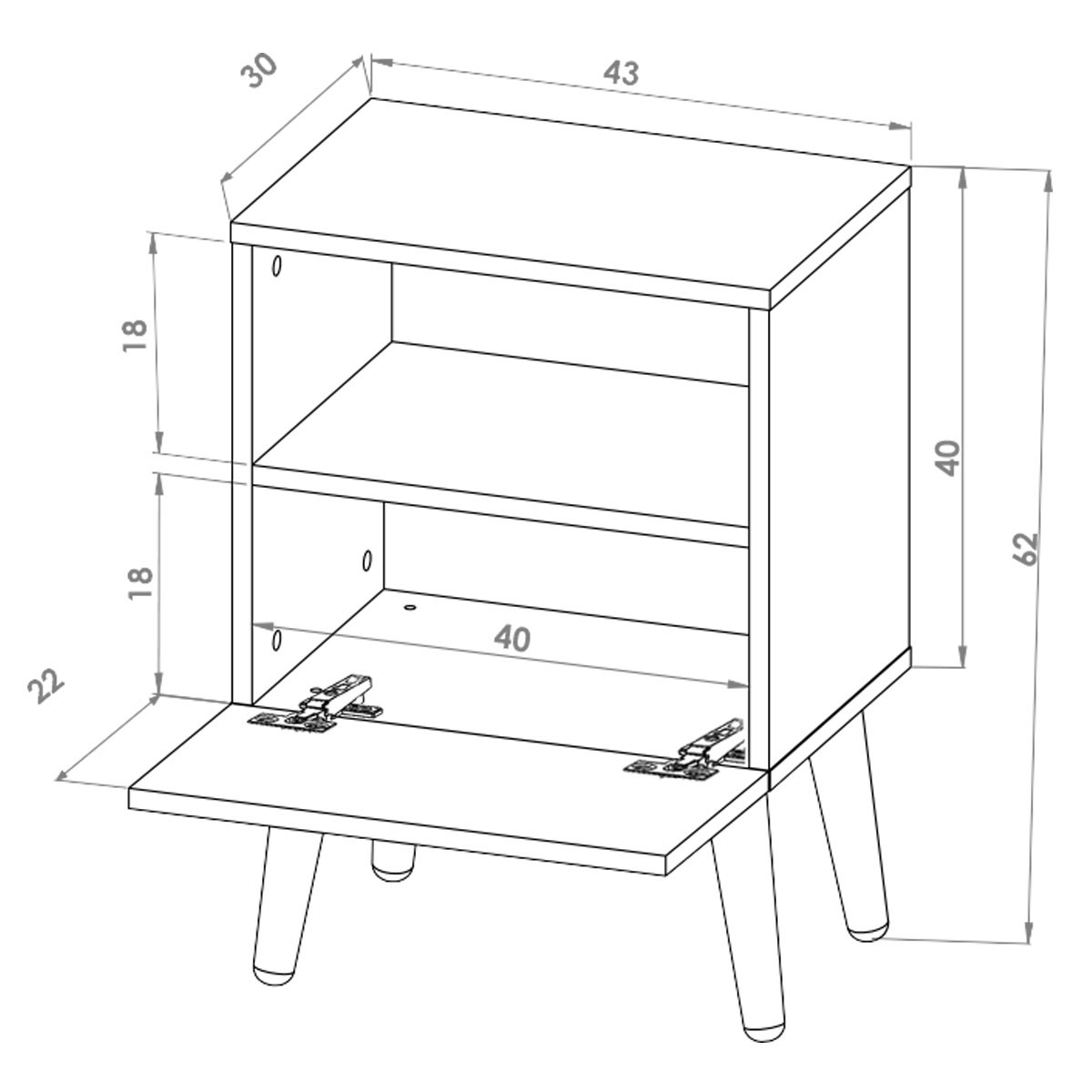 Par de Buros Monaco Roble