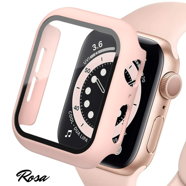 Case para Apple Watch, SET 2 PCS, Carcasa de 44mm / 45mm con Protector de Pantalla Cristal Templado HD