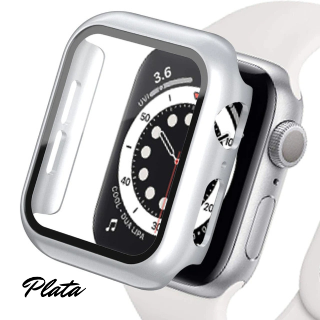 Case para Apple Watch, SET 2 PCS, Carcasa de 44mm / 45mm con Protector de Pantalla Cristal Templado HD