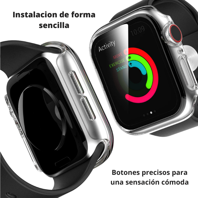 Case para Apple Watch, SET 2 PCS, Carcasa de 44mm / 45mm con Protector de Pantalla Cristal Templado HD