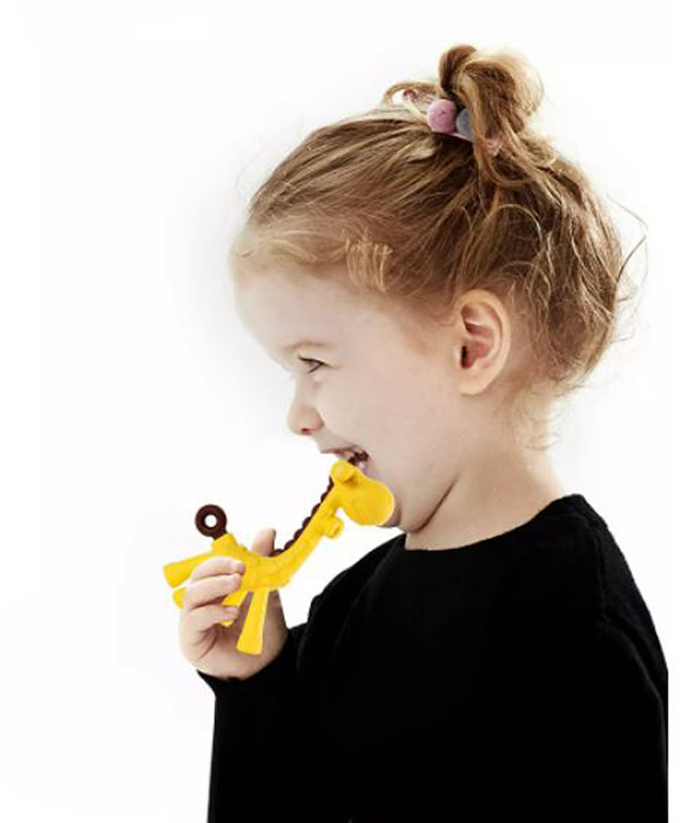 Mordedera para bebé forma Jirafa. Juguete de ayuda en la denticion del bebé