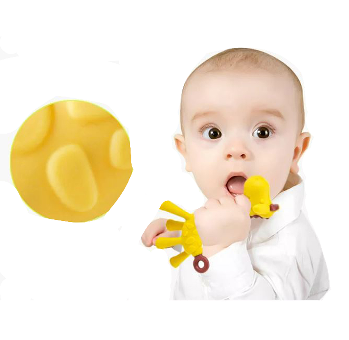 Mordedera para bebé forma Jirafa. Juguete de ayuda en la denticion del bebé