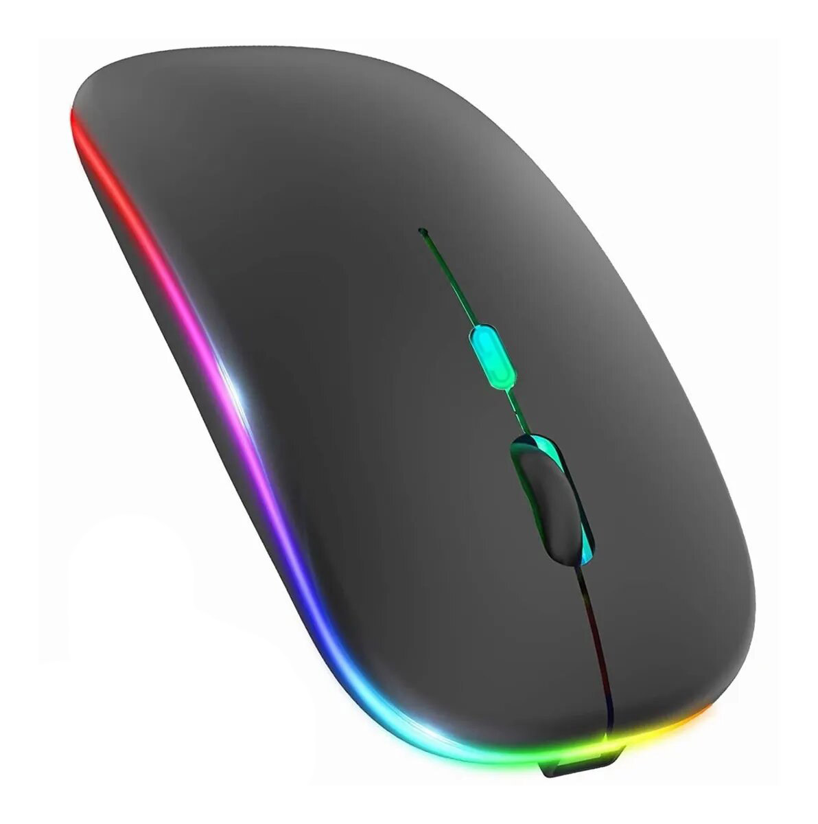 Mouse Inalámbrico Recargable Negro Silencioso