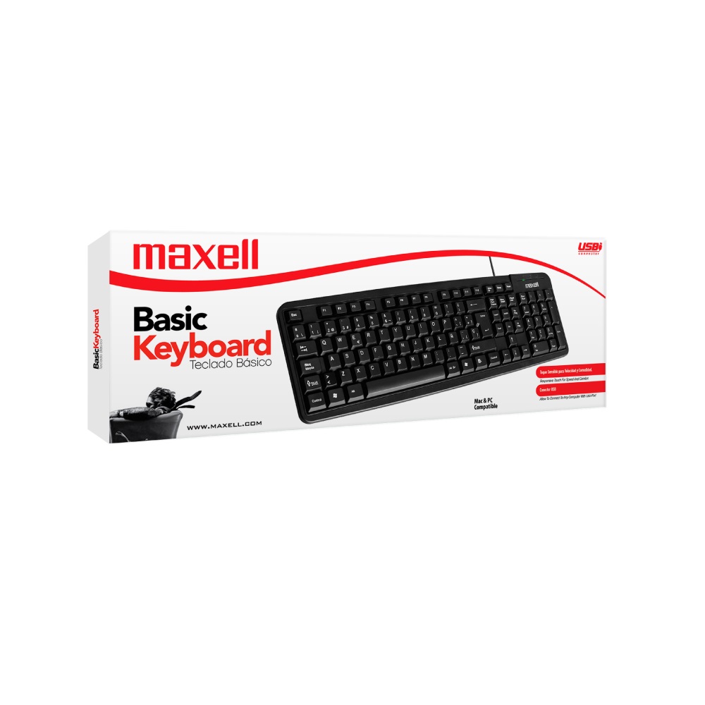 Teclado Maxell / KB-90 / Alambrico / USB / Negro / Español  / 347215
