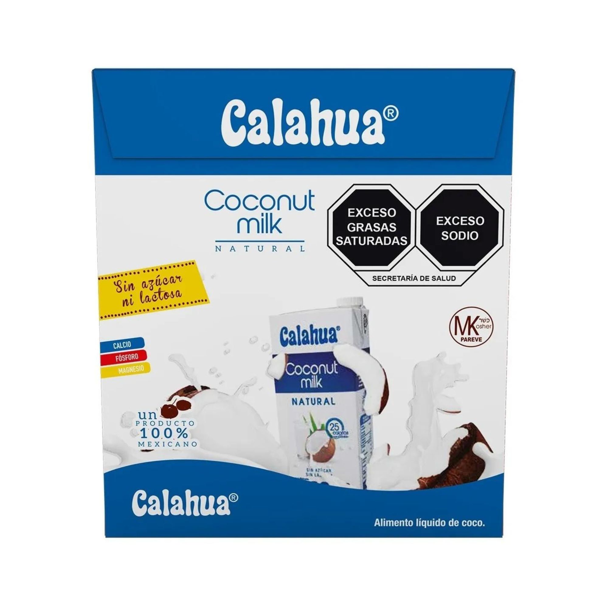 Calahua Leche De Coco Natural 6 Botes De 1lt