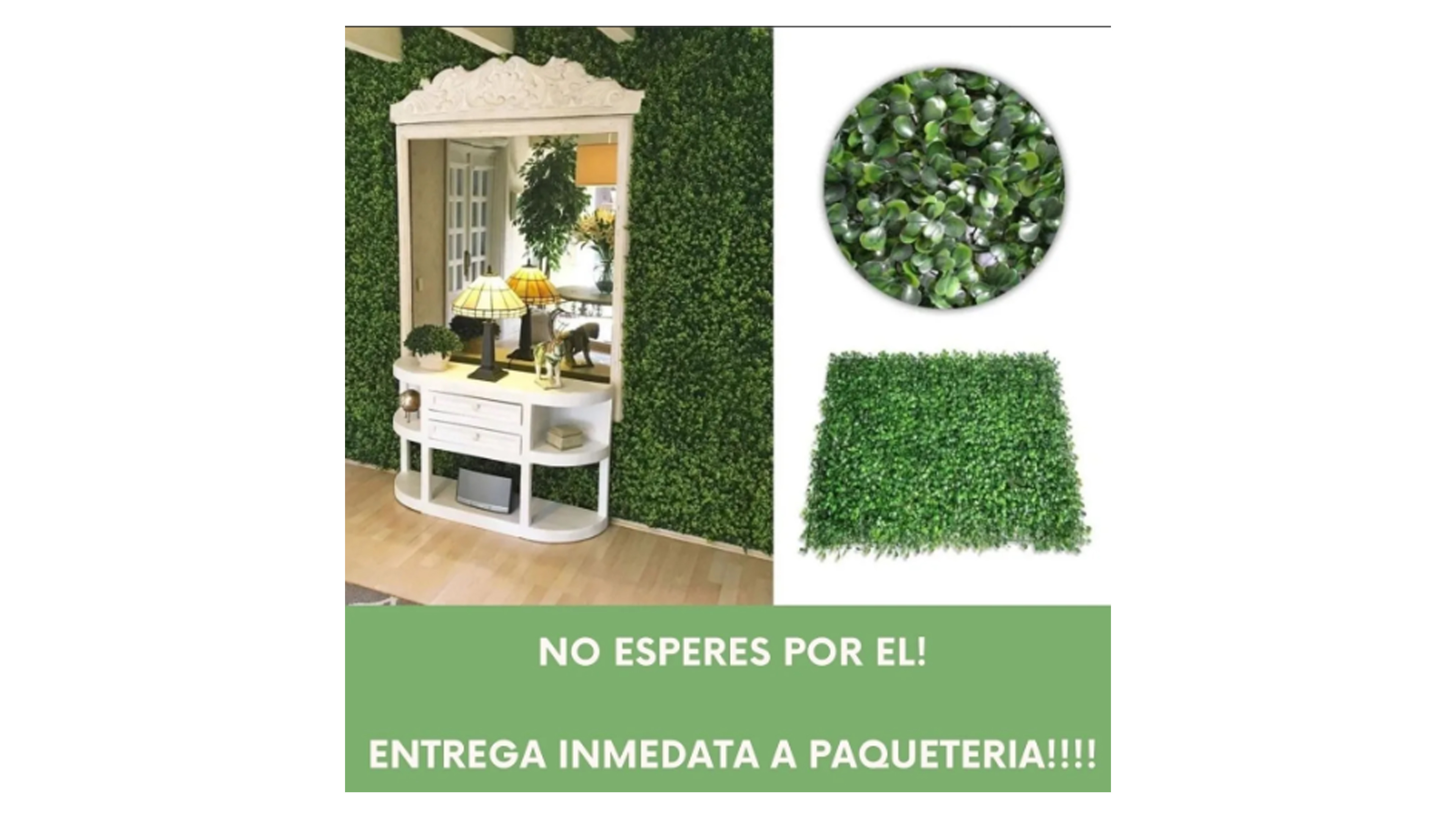 20pzs Follaje Artificial Sintetico Para Muro Verde 60x40cm!! 